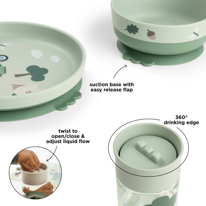 Done by Deer® Foodie dinner set w/360° cup Tiny trails Green – slika 4