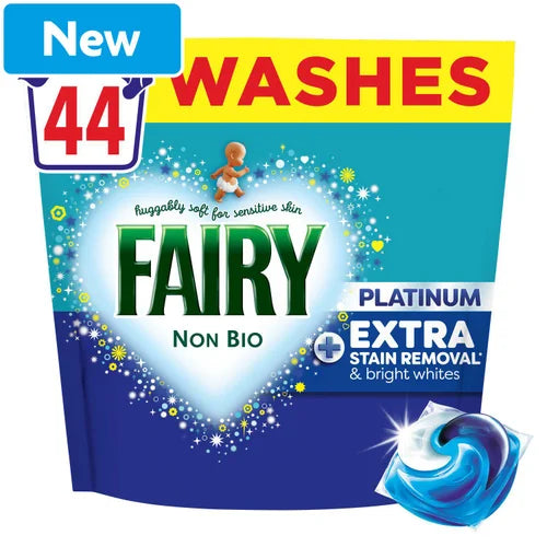 Fairy Non Bio Platinum + Stain Removal For Sensitive Skin Capsules 44 Pack