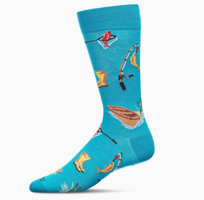 Fishing Bamboo Blend Men's Crew Socks
