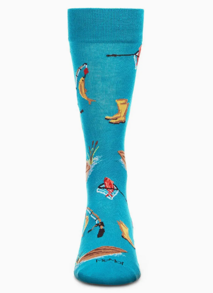 Fishing Bamboo Blend Men's Crew Socks