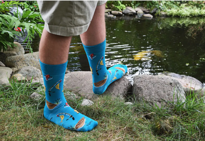 Fishing Bamboo Blend Men's Crew Socks