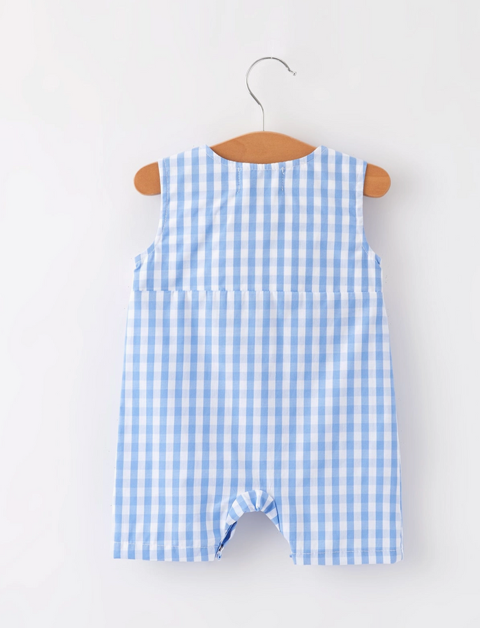 Flag Embroidery Smocking Boys Romper