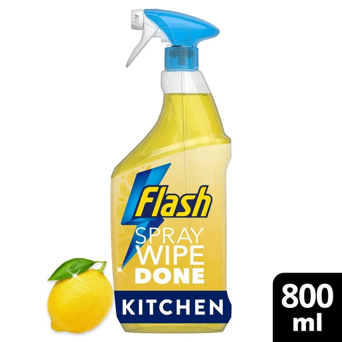 Flash Cleaning Spray Wipe Done Kitchen Spray Crisp Lemon 800ml