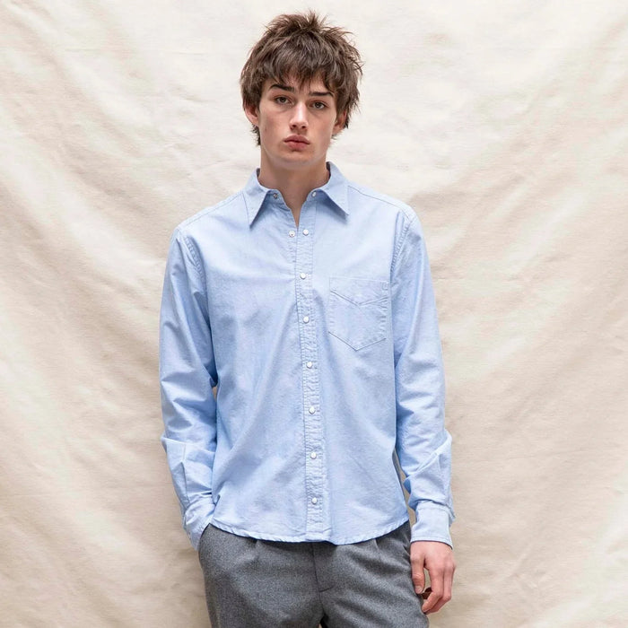 Frances Blue Stripe Western Oxford