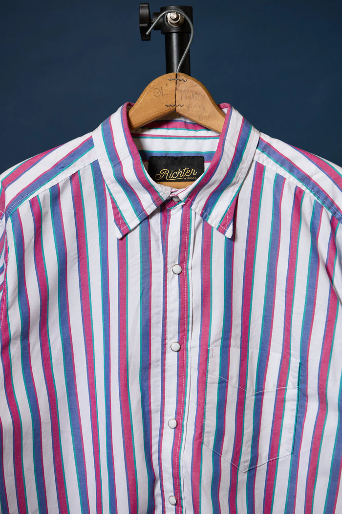 Frances Western Oxford in Pink Stripe