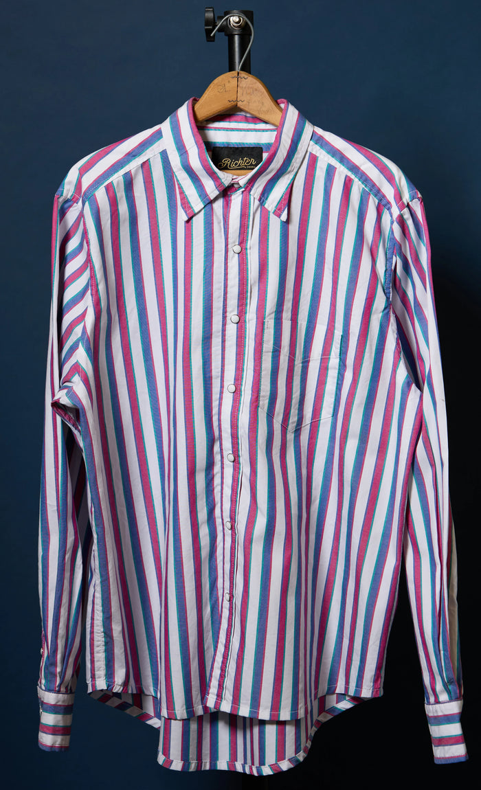 Frances Western Oxford in Pink Stripe