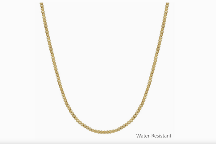 Gold 4mm Beaded 16"-18" Necklace
