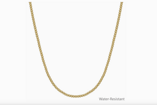Gold 4mm Beaded 16"-18" Necklace