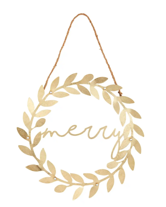 Gold Wreath Tin Door Hanger