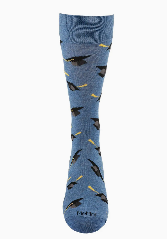 Graduation Cap Mens Bamboo Crew Socks