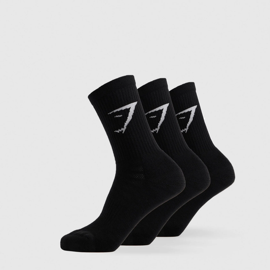 GS - Crew Socks 3pk - Black - Size S