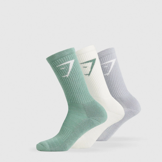 GS - Crew Socks 3pk - Celeste Blue/Metal Purple/Soft White