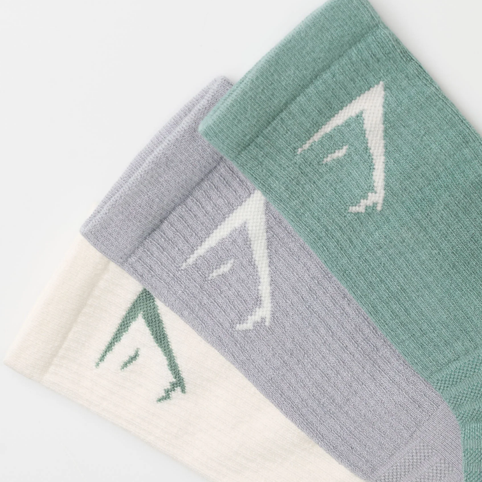 GS - Crew Socks 3pk - Celeste Blue/Metal Purple/Soft White
