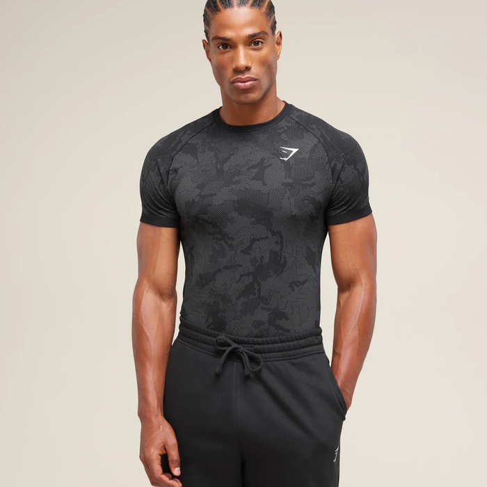 GS - Geo Seamless T-Shirt - Black/Charcoal Grey