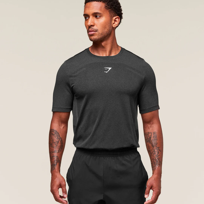 GS - Lightweight Seamless T-Shirt - Black/Silhouette Grey