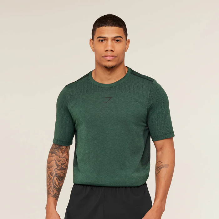 GS - Lightweight Seamless T-Shirt - GS Victory Green/ Marl