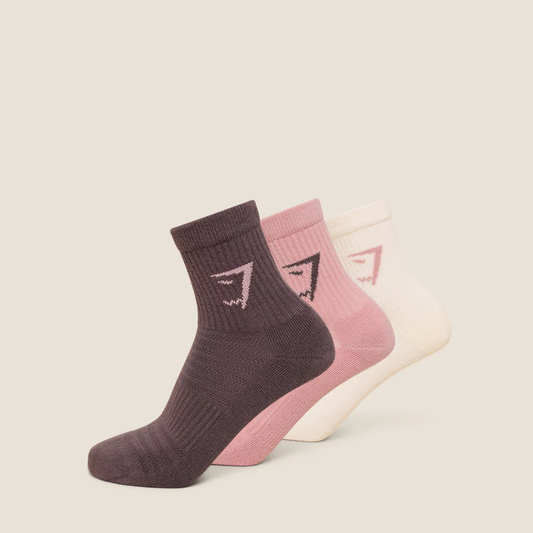 GS - Midi Socks 3pk - Soft White / Light Pink / Cool Brown