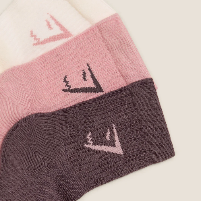 GS - Midi Socks 3pk - Soft White / Light Pink / Cool Brown