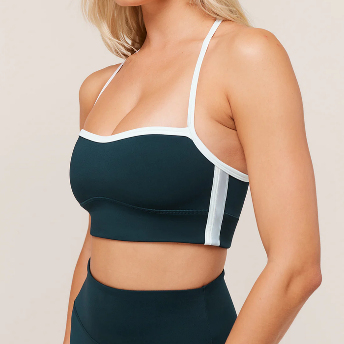 GS - Piping Sports Bra - Deep Petrol Blue/Smoke Blue/Soft White