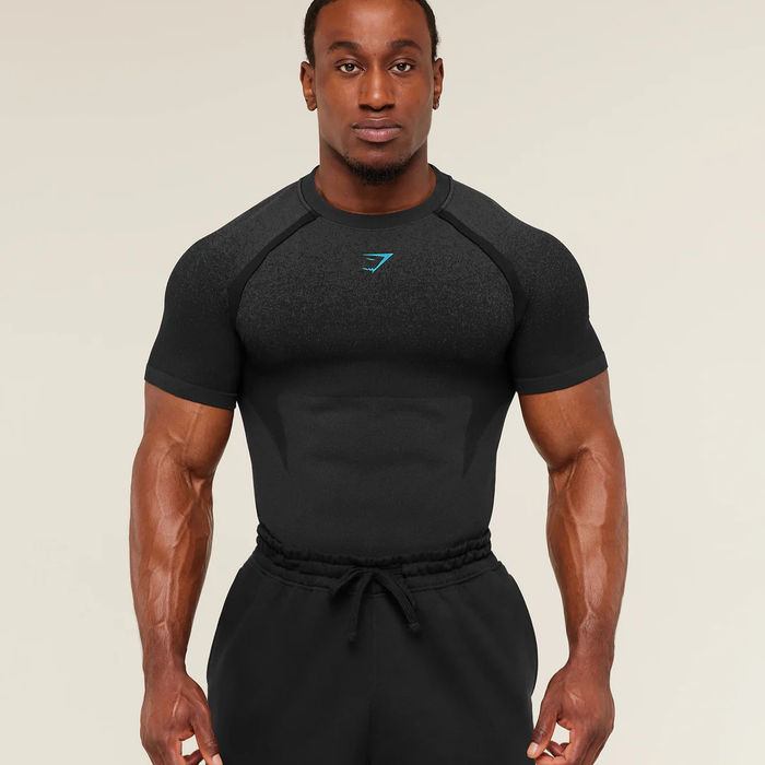 GS - Shadow Seamless T Shirt - Black/Brand Blue