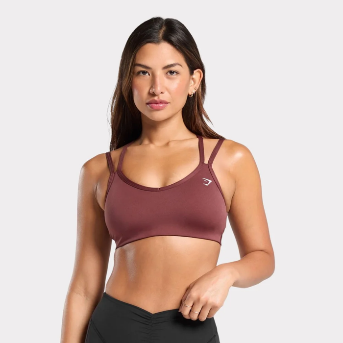 GS - Strap Feature Sports Bra - Burgundy Brown
