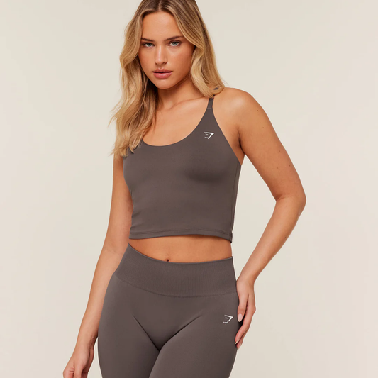 GS - Training Cami Tank With Shelf - Cool Brown