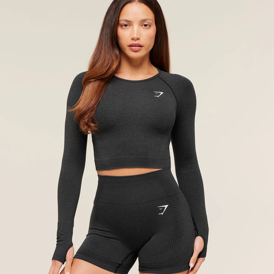 GS - Vital Crop Top - Black Marl