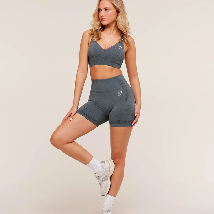 GS - Vital V Neck Sports Bra - Strong Grey Marl