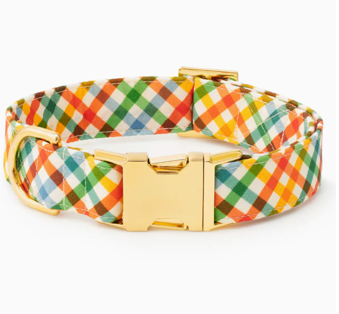 Harvest Gingham Dog Collar