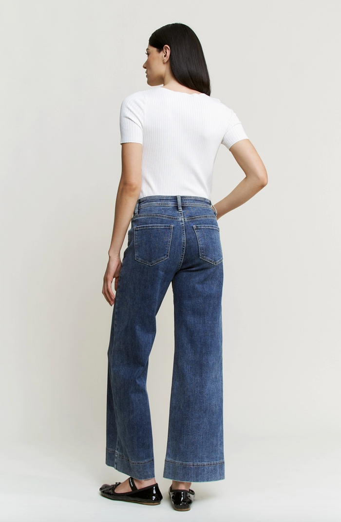 High Rise Front Seam Wide Leg