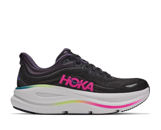 Hoka | Bondi 9 | Black / Neon Dragonfruit | Dames
