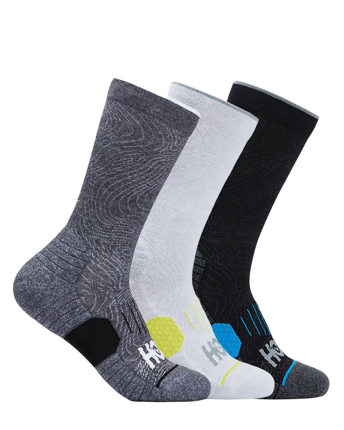Hoka | Crew Hardloopsokken 3-Pack | White / Black / Grey | Unisex