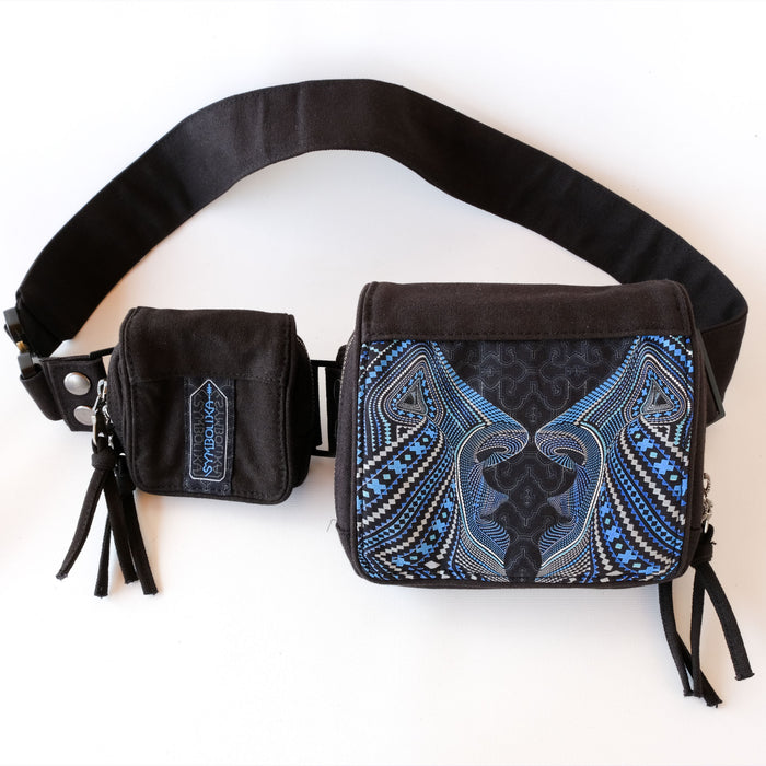 Icaruna Belt Bag - Shipibo icaro patterns with two facing profiles by Symbolika