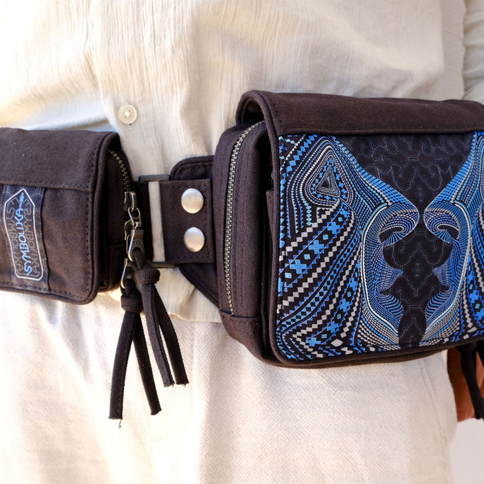 Icaruna Belt Bag — Shipibo Icaro Art Belt Bag - Front View by Symbolika