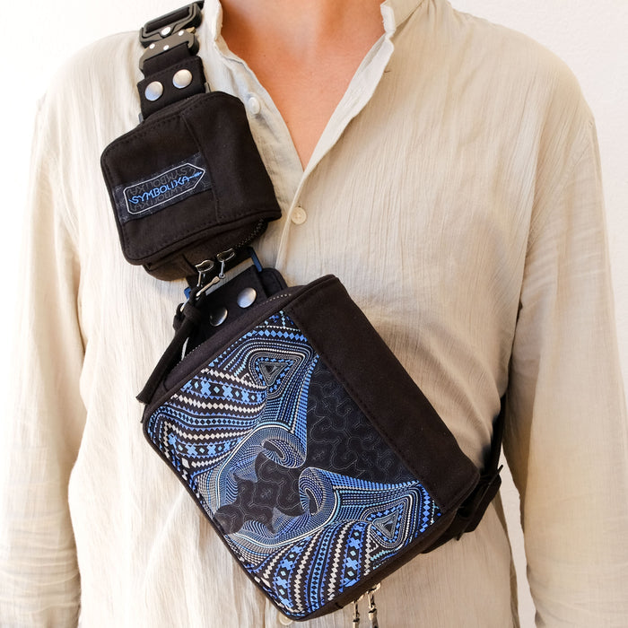 Icaruna Belt Bag — Shipibo Icaro Art Belt Bag - Detail Close-Up by Symbolika