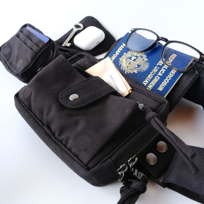 Icaruna Belt Bag — Shipibo Icaro Art - Sacred Geometry Design Detail by Symbolika