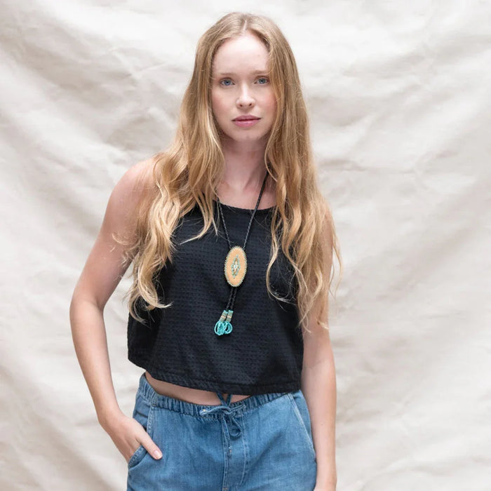Ina Dobby Tank in Black