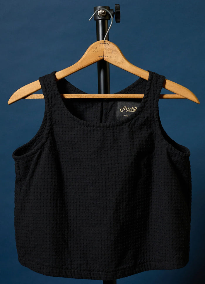 Ina Dobby Tank in Black