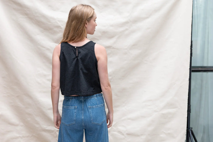 Ina Dobby Tank in Black