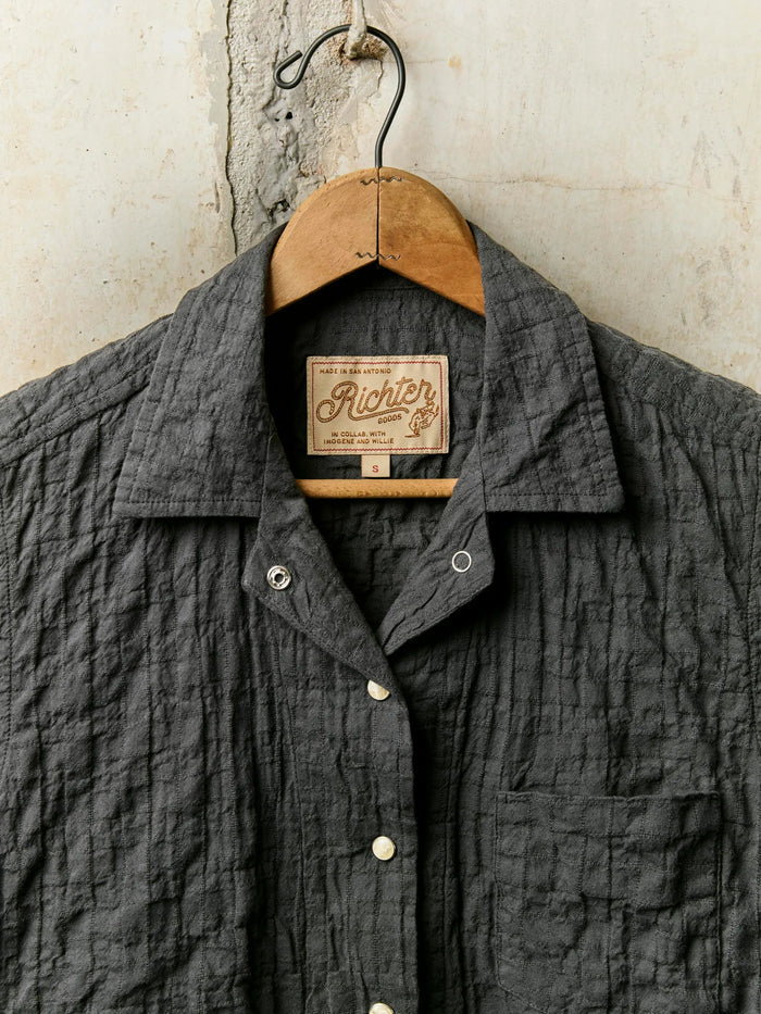 i+w x richter goods dobby woven pearl snap Camp Collar