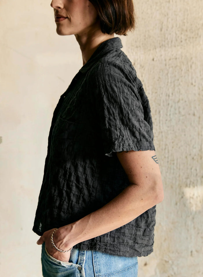 i+w x richter goods dobby woven pearl snap short sleeve