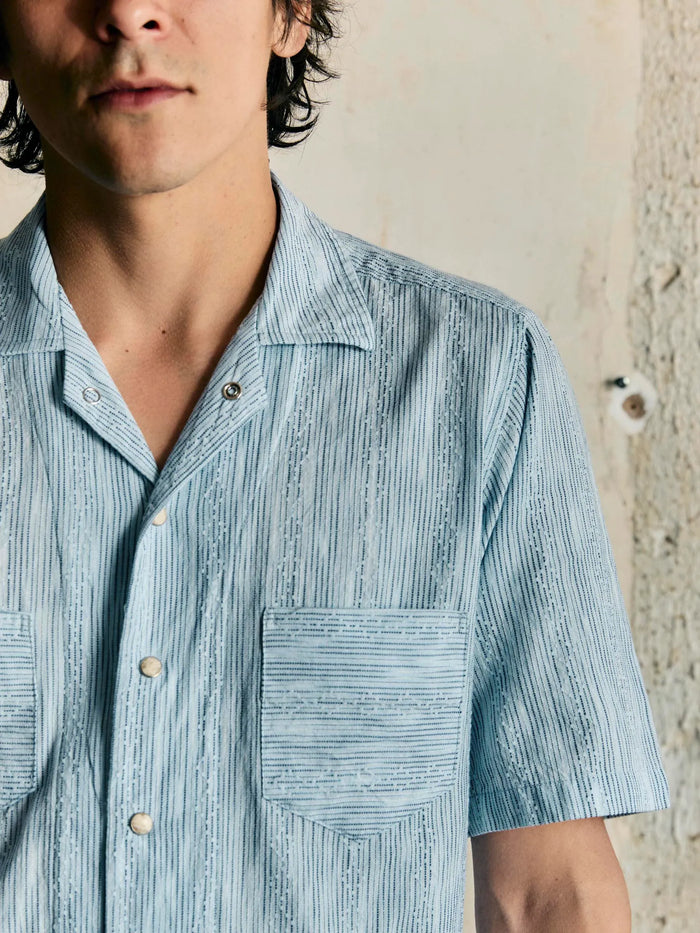 i+w x richter goods hanten weave pearl snap camp collar side view