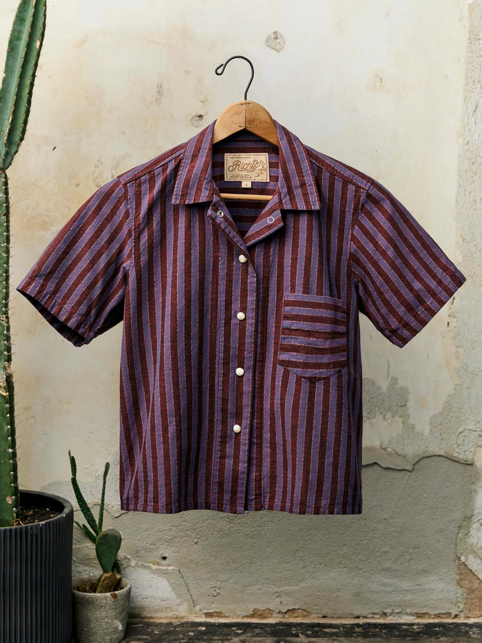 i+w x richter goods itajime stripe pearl snap front