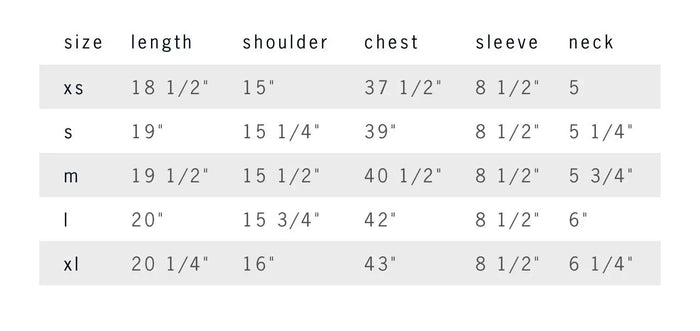 Richter  Goods + Immogene Willie Dobby White Shirt Women Size Guide