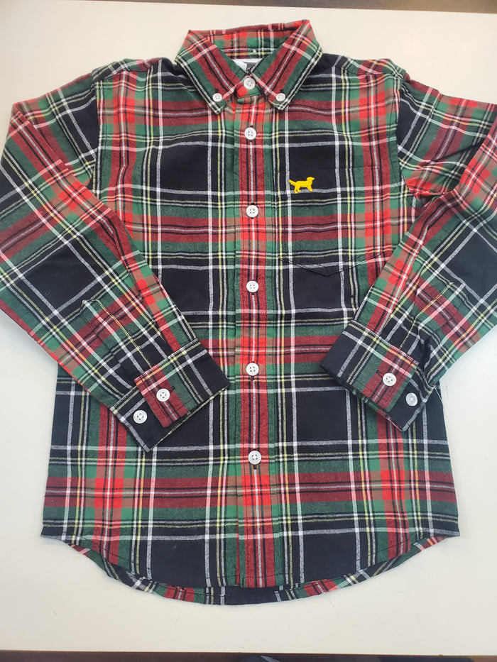 Jack Thomas-Black Plaid Shirt-size 4