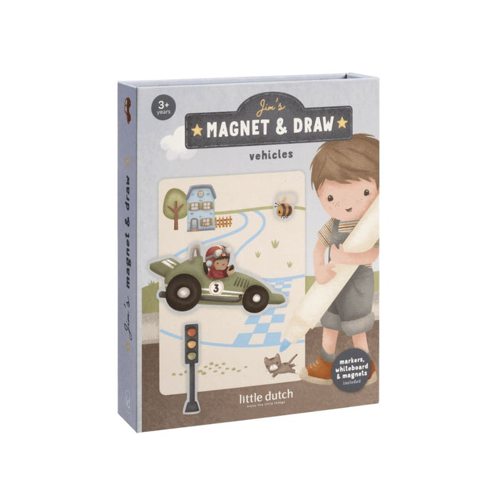 Little Dutch® Magnetic Activity Book Jim Vehicles
