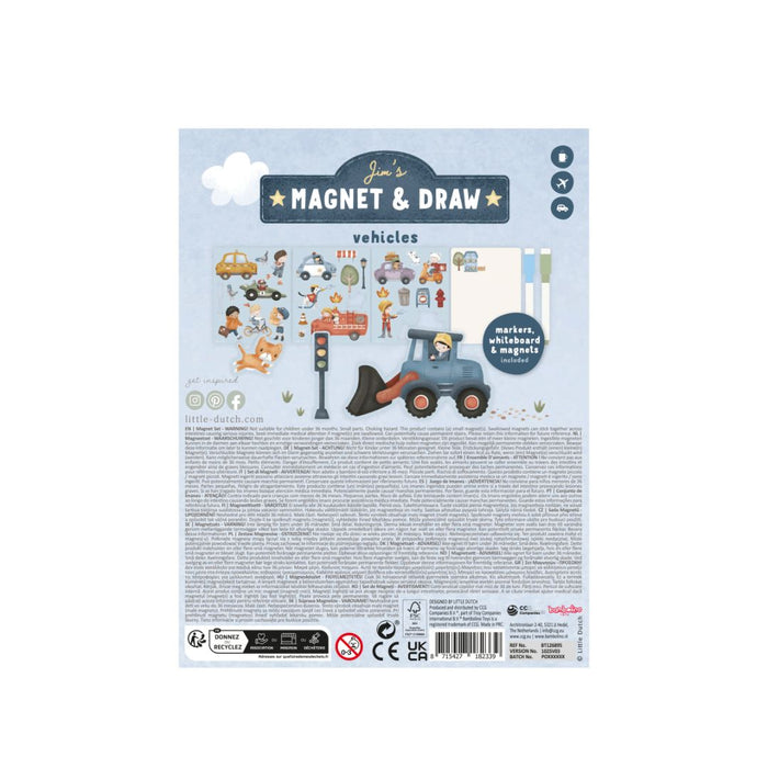 Little Dutch® Magnetic Activity Book Jim Vehicles – slika 5