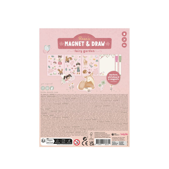 Little Dutch® Magnetic Activity Book Rosa Fairy Garden – slika 5