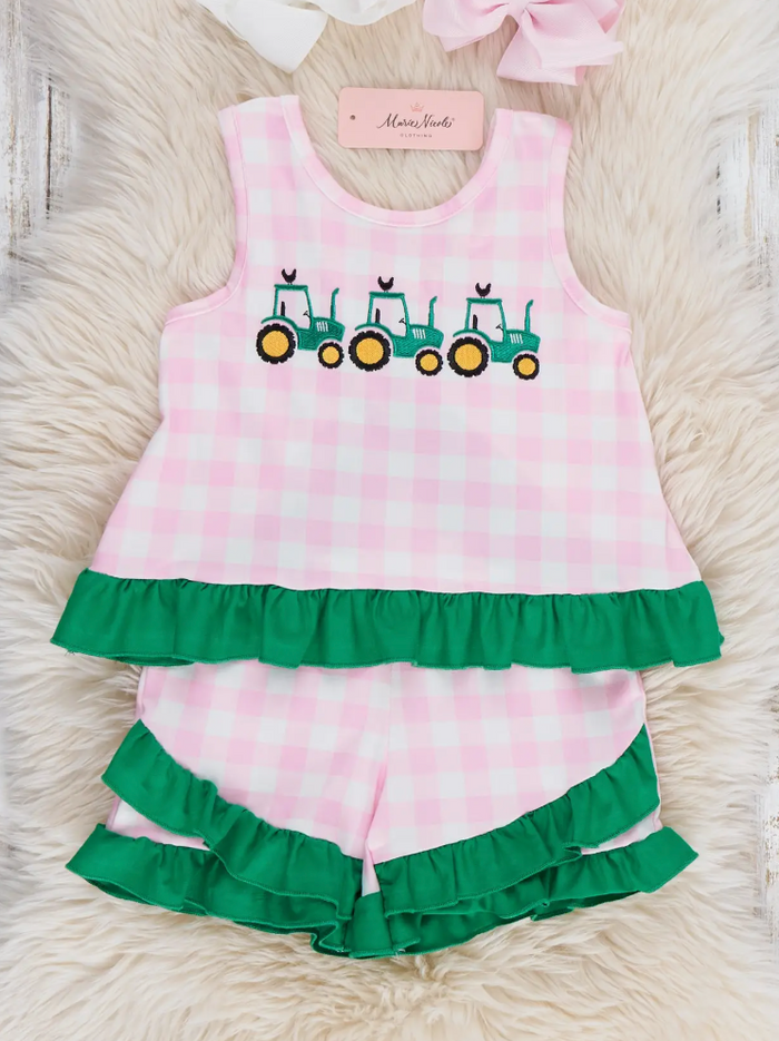 Little Farmer’s Plaid Ruffle 2pc Set