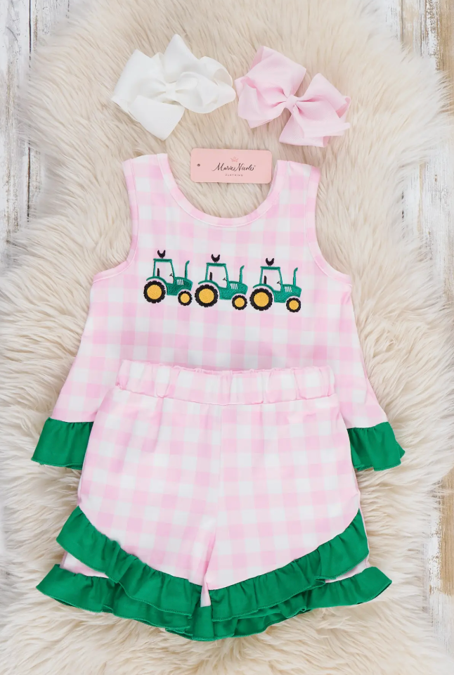 Little Farmer’s Plaid Ruffle 2pc Set